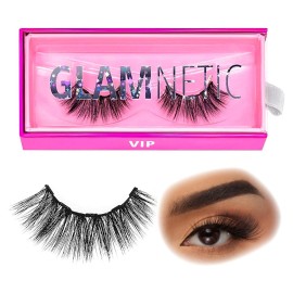 Glamnetic Magnetic Eyelashes - VIP | Long Magnetic Lashes, 60 Wears Reusable High Volume Faux Mink Lashes, Dramatic, Round - 1 Pair