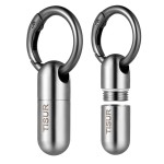 TISUR Micro Keychain Pill Holder, Titanium Pill Case Waterproof Pill Fob for Emergency Aspirin & Nitroglycerin for Travel Purse Pocket