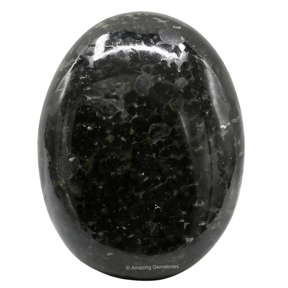 Amazing Gemstone Nuummite Crystals and Healing Stones - Large Palm Stone Crystals Piedra - Crystal for Good Luck, Balanced Positive Energy, Meditation - Unique Stocking Stuffers, Gifts for Women