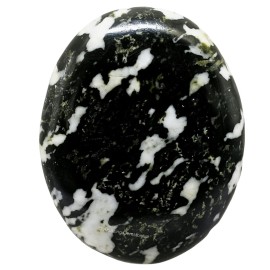 Amazing Gemstone Black and White Tourmaline Crystals and Healing Stones - Large Palm Stone Crystals Piedra - Crystal for Good Luck, Positive Energy, Meditation - Unique Stocking Stuffers, Gifts Women