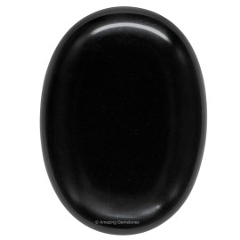 Amazing Gemstone Black Agate Crystals and Healing Stones - Large Palm Stone Crystals Piedra - Crystal for Good Luck, Balanced Positive Energy, Meditation - Unique Stocking Stuffers, Gifts for Women