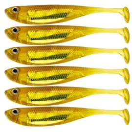 QualyQualy Soft Plastic Swimbait Paddle Tail Lures 3 Shad Minnow Soft Swim Bait for Bass Trout Walleye Crappie Pike (2, 3.14in - 6Pcs)