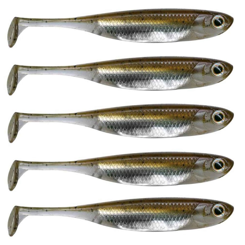 QualyQualy Soft Plastic Swimbait Paddle Tail Soft Lures 2.75 Shad Lure Shad Bait Bass Bait Shad Minnow Soft Swim Bait for Bass Trout Walleye Crappie Pike (5, 2.75in - 6Pcs)