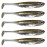 QualyQualy Soft Plastic Swimbait Paddle Tail Soft Lures 2.75 Shad Lure Shad Bait Bass Bait Shad Minnow Soft Swim Bait for Bass Trout Walleye Crappie Pike (5, 2.75in - 6Pcs)