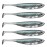 QualyQualy Soft Plastic Swimbait Paddle Tail Soft Lures 2.75 Shad Lure Shad Bait Bass Bait Shad Minnow Soft Swim Bait for Bass Trout Walleye Crappie Pike (4, 2.75in - 6Pcs)