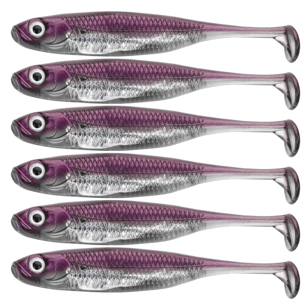 Paddle Tail Soft Lures Shad Lure Swimbaits Minnow Bait Paddle Tail Shad Bait for Pike Bass Trout Walleye Crappie (3, 3.14in - 6Pcs)