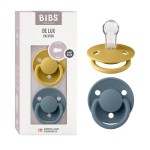 BIBS Pacifiers - De Lux Collection | BPA-Free Baby Pacifier | Made in Denmark | Set of 2 Mustard/Petrol Color Premium Soothers | Size One Size