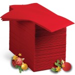 100 Linen-Feel Colored Paper Napkins - Decorative Cloth-Like Brighet Red Dinner Napkins - Soft And Absorbent. For Kitchen, Party, Wedding, Bathroom Or Any Occasion. (Pack of 100)