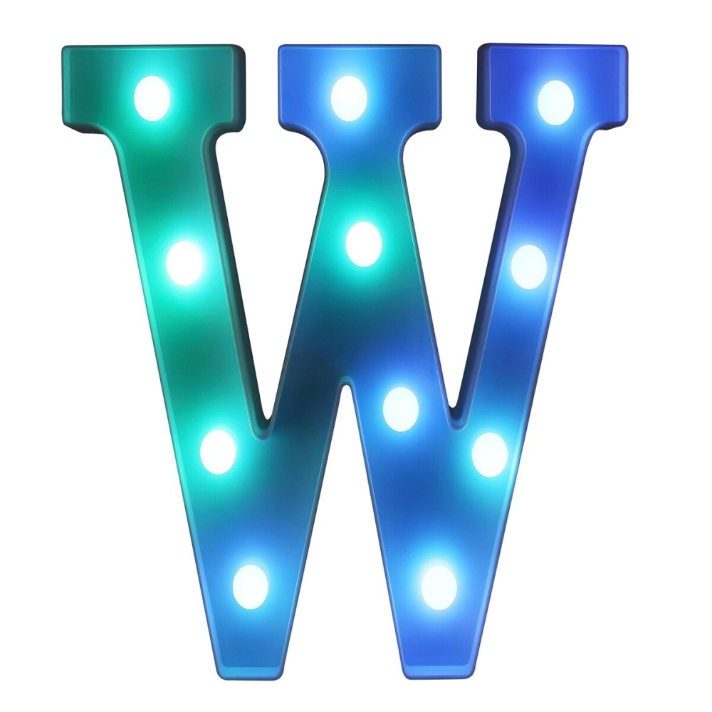 Foaky Colorful LED Letter Lights with Remote,Marquee Light Up Letters Sign for Night Light Wedding/Birthday Party Battery Powered Christmas Lamp Home Bar Decoration(W)