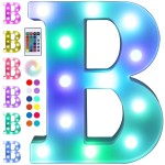 Foaky Colorful LED Letter Lights with Remote,Marquee Light Up Letters Sign for Night Light Wedding/Birthday Party Battery Powered Christmas Lamp Home Bar Decoration(B)
