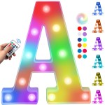 Foaky Upgraded Light Up Letters,Colorful Marquee Light Up Letter with Remote,Marquee Letters for Girl Gifts Teen Girl Gifts Trendy Stuff,Birthday Party Decoration (A)