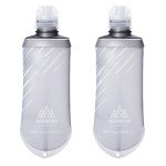 TRIWONDER Water Bottles TPU Soft Flasks Collapsible Running Flasks for Hydration Pack Backpack Hiking Cycling (170ml/5.75oz - Pack of 2)