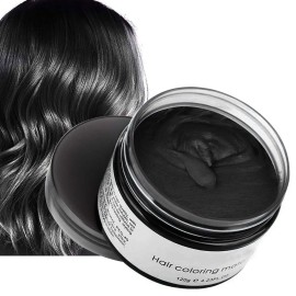Black Temporary Hair Color,Natural Hair Color Wax,Hair Wax Color Spray 4.23 Ounces, Hair Dye Pomades for Christmas Parties,Role Playing and Halloween (Black)