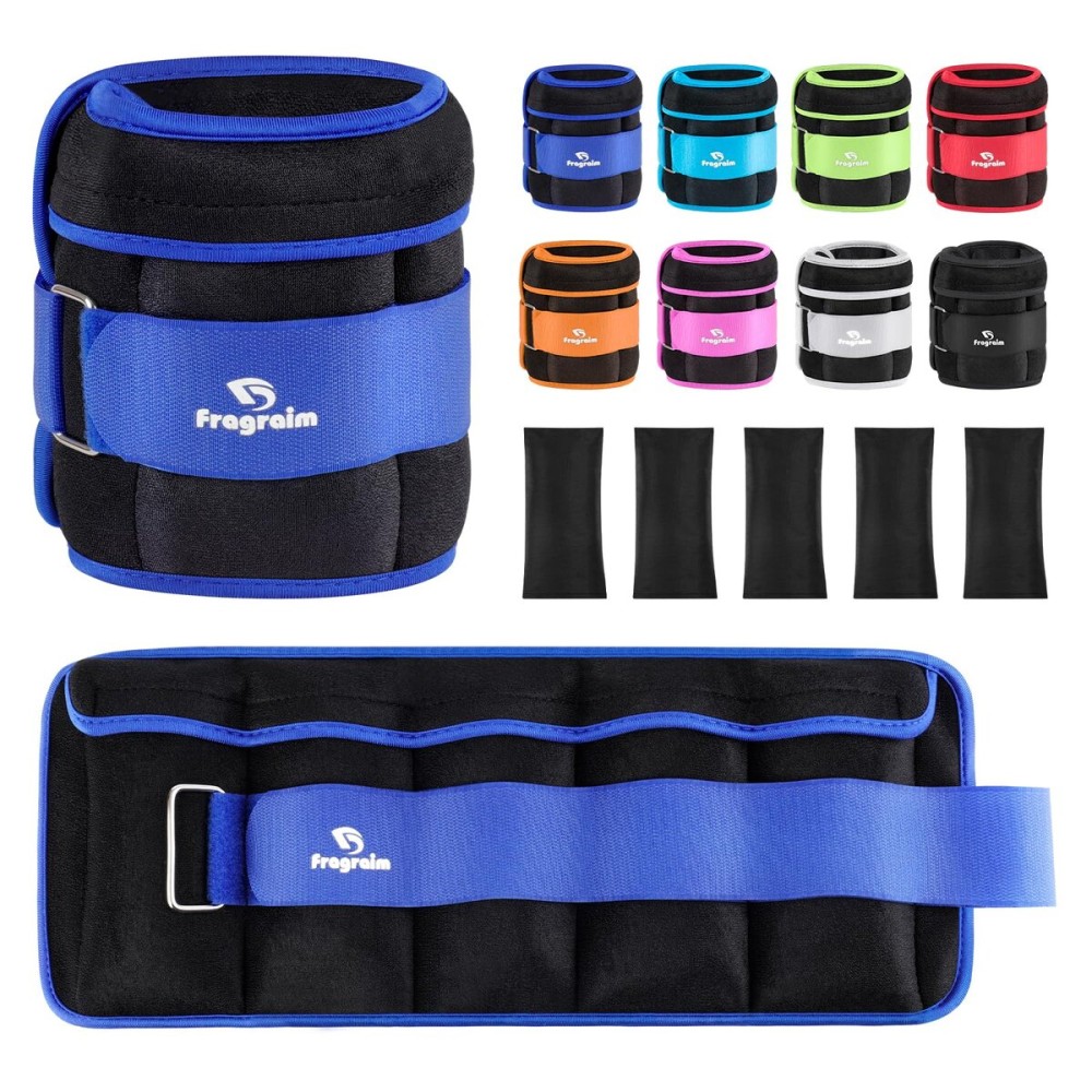 Adjustable Ankle Weights 1-12 LBS Pair with Removable Weight for Jogging, Gymnastics, Aerobics, Physical Therapy, Resistance Training|Each 1.2-6 lbs, Total 12LBS, Blue