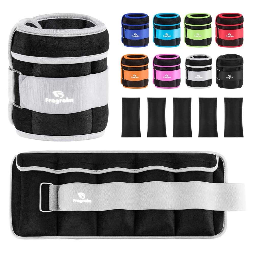 Adjustable Ankle Weights 1-10 LBS Pair with Removable Weight for Jogging, Gymnastics, Aerobics, Physical Therapy, Resistance Training|Each 1-5 LBS, Total 10LBS, Grey