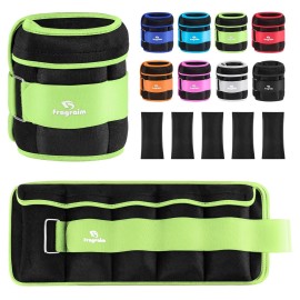 Adjustable Ankle Weights 1-5 LBS Pair with Removable Weight for Jogging, Gymnastics, Aerobics, Physical Therapy, Resistance Training|Each 0.5-2.5 LBS, Total 5LBS, Green