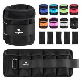 Adjustable Ankle Weights 1-12 LBS Pair with Removable Weight for Jogging, Gymnastics, Aerobics, Physical Therapy, Resistance Training|Each 1.2-6 lbs, Total 12LBS, Black