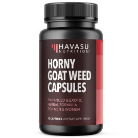 Unisex Horny Goat Weed Capsules for Men & Women - Extra Strength Performance & Energy Support with Tongkat Ali, Muira Puama, and Saw Palmetto - 10 Count - Herbal Supplement for Increased Endurance