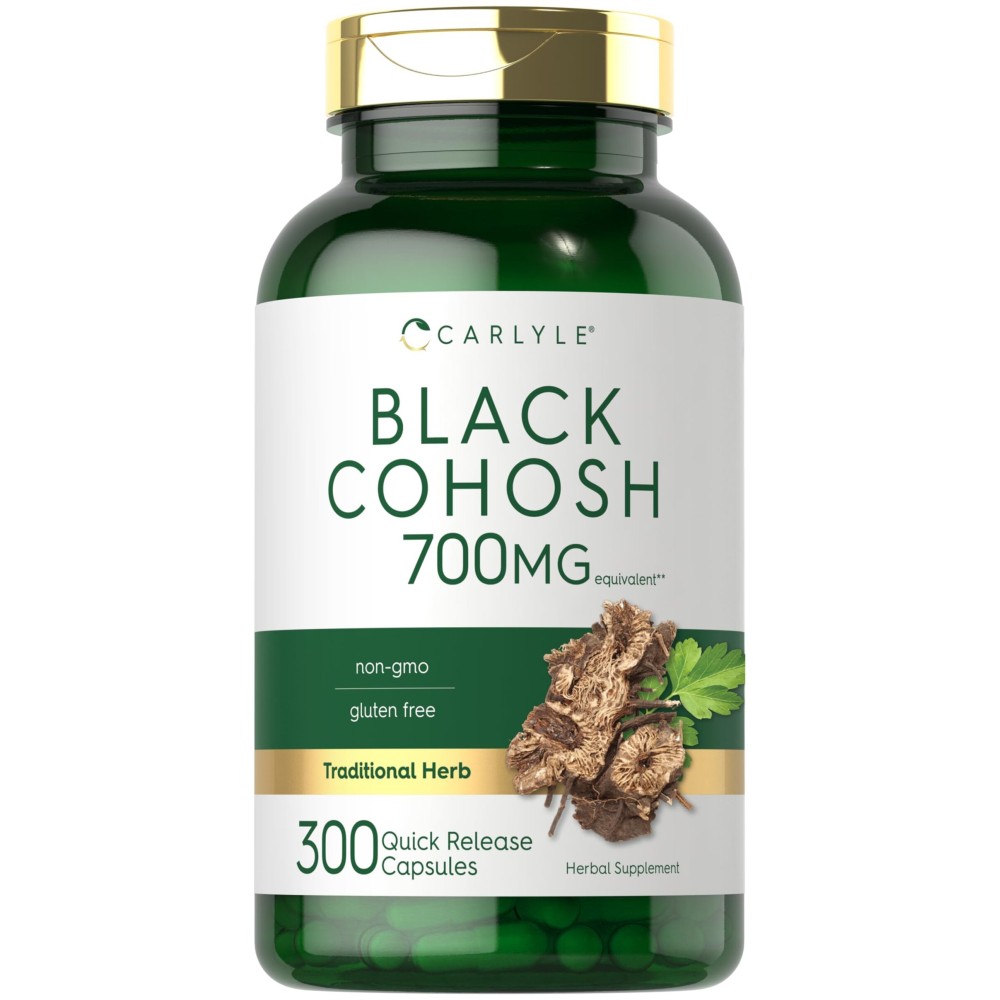 Carlyle Black Cohosh Capsules | 700mg | 300 Count | Non-GMO, and Gluten Free Formula | Black Cohosh Root Extract Supplement