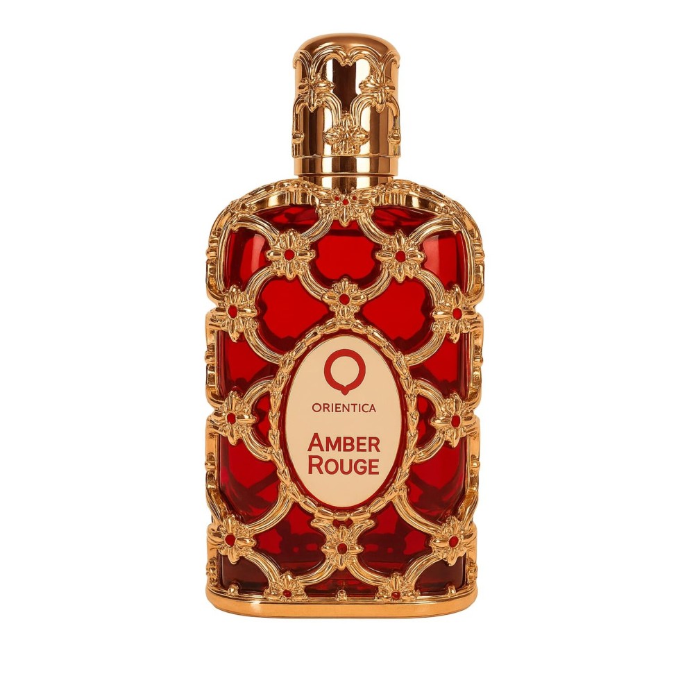 Orientica Luxury Collection Amber Rouge Eau De Parfum - Woody, Amber, Saffron, Praline, Jasmine, Orange, Oak Moss, Seaweed - Arabic Perfume for Men & Women - 2.7oz / 80ml