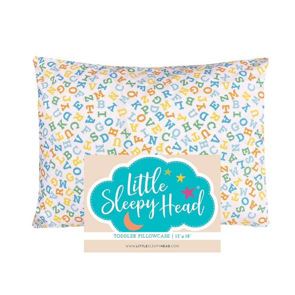Little Sleepy Head Toddler Pillowcase, 100% Cotton & Hypoallergenic Pillow Case for Toddler Pillow, Snug Fit Envelope Pillowcase, 13x18 Pillowcase, Pilllow Sold Separately (Sunshine Alphabet)