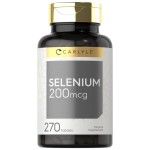 Carlyle Selenium Supplement for Men and Women| 200 mcg | 270 Tablet Capsules | Essential Trace Mineral | Vegetarian, Non-GMO, Gluten Free