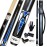 Tai ba cues 2-Piece Pool cue Stick + Hard Case, 13mm Tip, 58, Hardwood Canadian Maple Professional Billiard Pool Cue Stick 18,19,20,21,22 Oz Pool Stick (Selectable)-Blue, Black, Red, Gray, Green