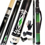 Tai ba cues 2-Piece Pool cue Stick + Hard Case, 13mm Tip, 58, Hardwood Canadian Maple Professional Billiard Pool Cue Stick 18,19,20,21,22 Oz Pool Stick (Selectable)-Blue, Black, Red, Gray, Green