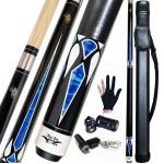 Tai ba cues 2-Piece Pool cue Stick + Hard Case, 13mm Tip, 58, Hardwood Canadian Maple Professional Billiard Pool Cue Stick 18,19,20,21,22 Oz Pool Stick (Selectable)-Blue, Black, Red, Gray, Green