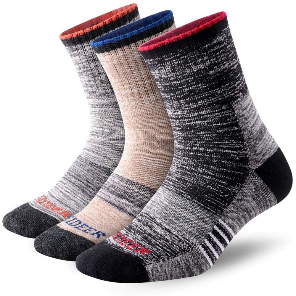 FEIDEER Men\'s Hiking Walking Socks, 3 pack Outdoor Recreation Wicking Cushioned Quarter Low Cut Ankle Socks for Men (3MS20203-L)