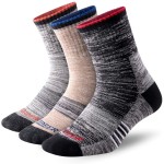FEIDEER Men\'s Hiking Socks, Outdoor Sports Wicking Cushion Quarter Crew Socks for Men (3MS20203-XXL)