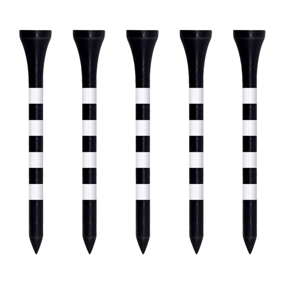 Zivisk Wooden Golf Tees 2-3/4 inch 100 Count, 2.75 Long Golf Wood Bamboo Tees(Black,70mm)
