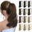 Sofeiyan Curly Ponytail Extension 15 Inch Heat Resistant Synthetic Natural Wavy Hairpiece Wrap Around Pony Tail Hair Extensions for White Black Women Hair Piece, Dark Brown Highlighted Cameral Blonde