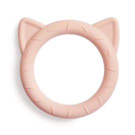 mushie Silicone Baby Teether Toy | Cat (Blush)