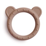 mushie Silicone Baby Teether Toy | Bear (Natural)