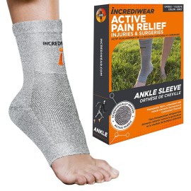 Incrediwear Ankle Sleeve - Ankle Brace for Joint Pain Relief, Sprained Ankle Support, Arthritis, Inflammation Relief, and Circulation, Ankle Support for Women and Men (Grey, X-Large)