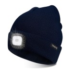 TAGVO Unisex Beanie with The Light, USB Rechargeable LED Headlamp Cap, Hands Free Headlamp Flashlight Hat, Winter Warm Knitted Night Lighted Hat, Men Women Gifts for Dad Father Husband