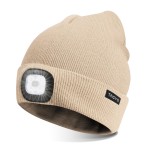 TAGVO Unisex Beanie with The Light, USB Rechargeable LED Headlamp Cap, Hands Free Headlamp Flashlight Hat, Winter Warm Knitted Night Lighted Hat, Men Women Gifts for Dad Father Husband