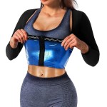 DYUAI Sauna Shirt for Women Sauna Suit for Women Waist Trainer Sauna Sweat Vest Workout Body Shaper Long Sleeve(6003-01-L)