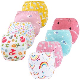 Potty Training Pants for Boys Girls, Learning Designs Training Underwear Pants (8 Packs, 2-4T)