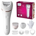Philips Epilator Series 8000, Wet & Dry, 3-in-1 with Shaver & Trimmer Attachments for Women, 8 Accessories Included, BRE720/14