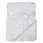 American Baby Company Heavenly Soft Chenille Receiving Blanket, 2-Layer Design with Minky Dot & Silky Satin, White, 30 x 40 for Boys and Girls