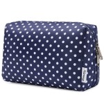 Narwey Cute Makeup Bag Travel Cosmetic Bag Organizer Toiletry Bag Make Up Bags with Compartments for Women Girls (Large, Polka Dot)