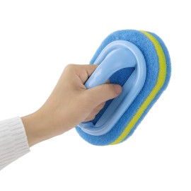 KOKSI Cleaning Brush for Bathroom Kitchen Bathtub Toilet Cleaner All Purpose Shower Sponge Scrubbing Brush with Ergonomic Handle