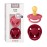 BIBS De Lux Baby Pacifier 2-Pack | Made in Denmark | BPA Free Dummy Soother, Round Nipple. Natural Rubber Latex, Size 1 (0-6 Months), Coral/Ruby