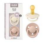 BIBS Pacifiers - De Lux Collection | BPA-Free Baby Pacifier | Made in Denmark | Set of 2 Ivory/Blush Color Premium Soothers | Size 6-18 Months