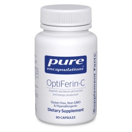 Pure Encapsulations OptiFerin-C - for Red Blood Cells & Energy - Iron Absorption Support - Energy Supplement* - Vitamin C Enriched - Gluten Free & Non-GMO - 60 Capsules