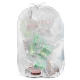 Aluf Plastics 33 Gallon 2 MIL (eq) Clear Heavy Duty Garbage Bags - 33 x 39 - Pack of 100 - For Industrial, Recycling, Storage, & Outdoor