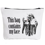 IHopes+ Funny Skeleton Makeup Bag Gift for Women Best Friends Sister | This Bag Contains My Face Makeup Zipper Pouch Bag Cosmetic Travel Accessories halloween