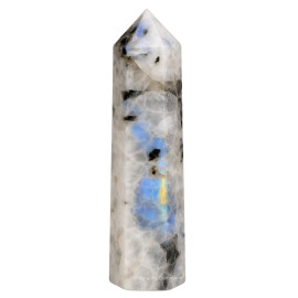 Amazing Gemstone Rainbow Moonstone Crystal Towers - Natural Healing Crystal Point Obelisk for Reiki Healing and Crystal Grid (3 Inch to 4 Inch)
